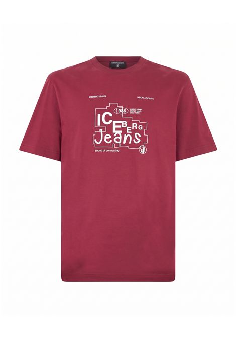T-shirt in jersey con stampa bordeaux ICEBERG | F016 P4004624